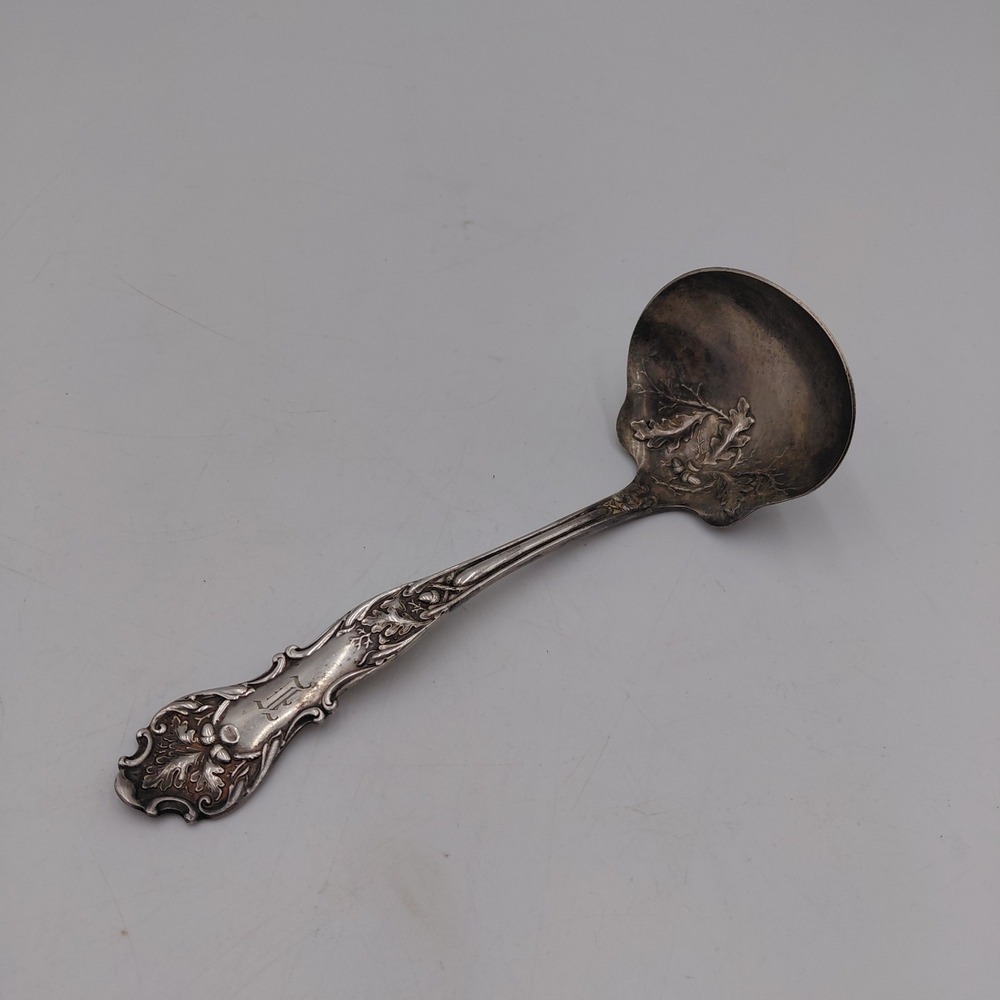 Vtg 1847 Rogers Bros LADLE 7" Acorn Pattern Silver Plate XS Triple Gravy Spoon